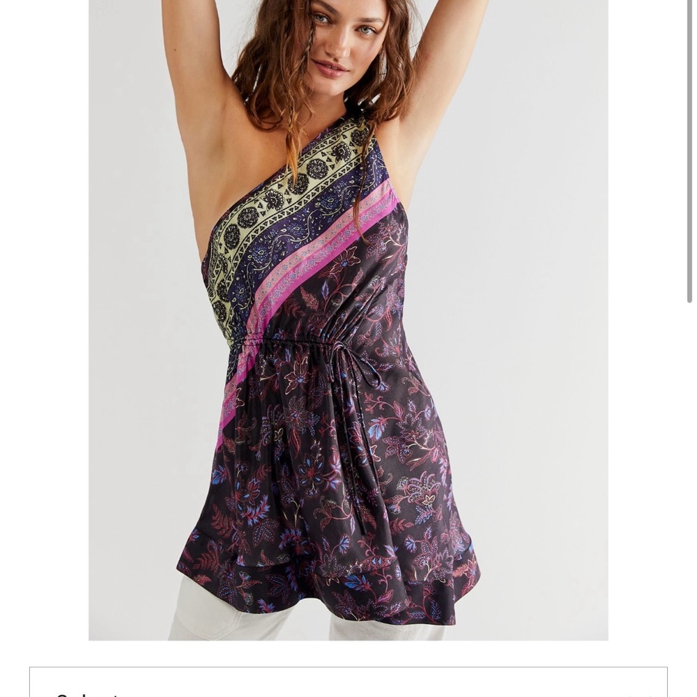 Free people satin tunic. Worn once perfect condition.